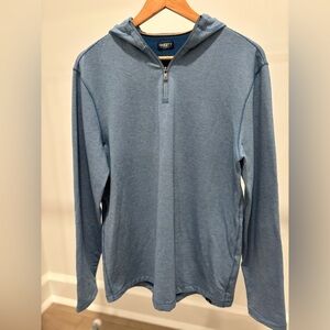 Faherty Men's Light Blue Quarter-Zip Hoodie